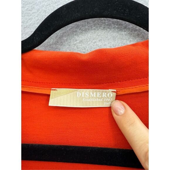 NWOT Dismero Made in Italy Womens Orange 3/4 Sleeve Zip Front Athletic Shirt Dre - Picture 4 of 12